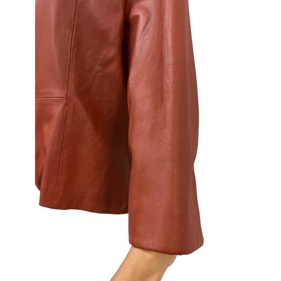 Simulassao Soft Leather Jacket Orange Fall - Picture 4 of 11